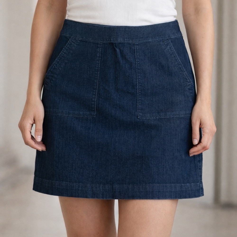 Ann Taylor Loft Made & Loved Denim Jean Skirt Sz 12